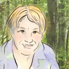 Portrait of woman & her dogs - digital drawing; photoshop art