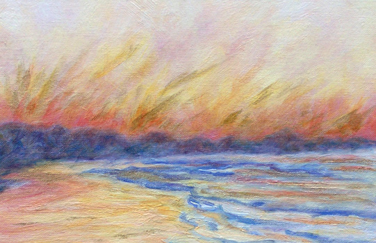 Oil Painting - Beach Ablaze